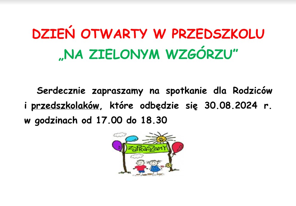 Obrazek wyróźniający wpis Dzień otwarty w przedszkolu